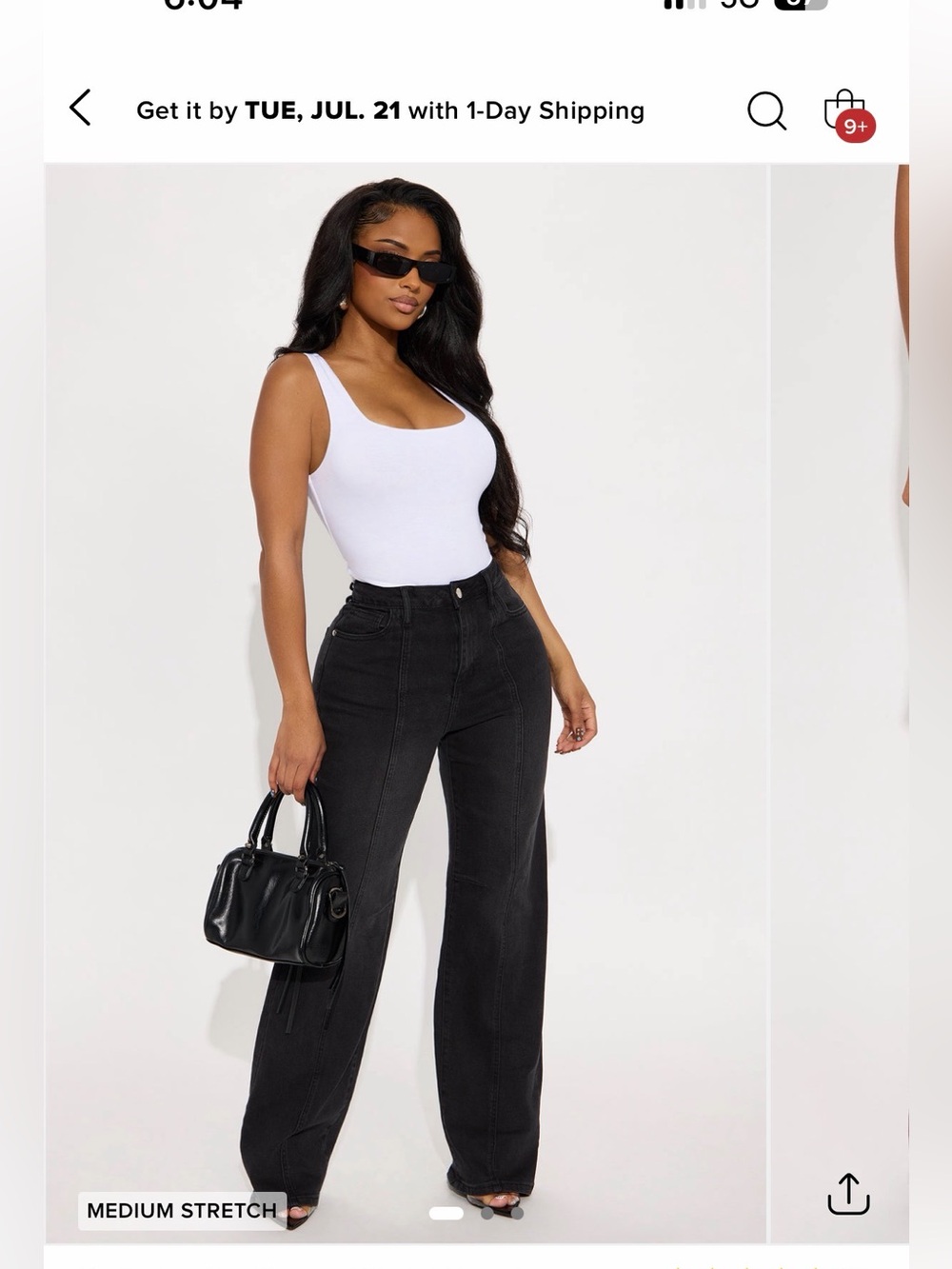 Fashion Nova No Pretending Seamed Straight Leg Jeans - Black Wash size 0